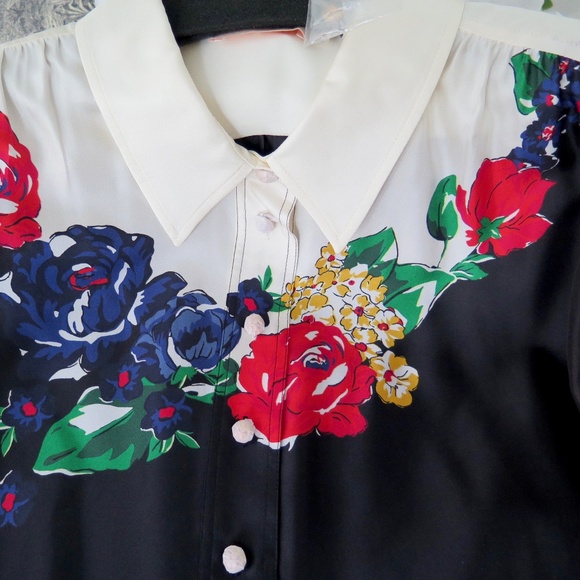 Tory Burch Wide Collar Tunic Blouse - Ivory/ Tea Rose - $498 - Picture 16 of 16